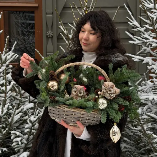 Новогодняя композиция "Совушки"